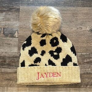 Personalized Kids' Leopard Print Beanie